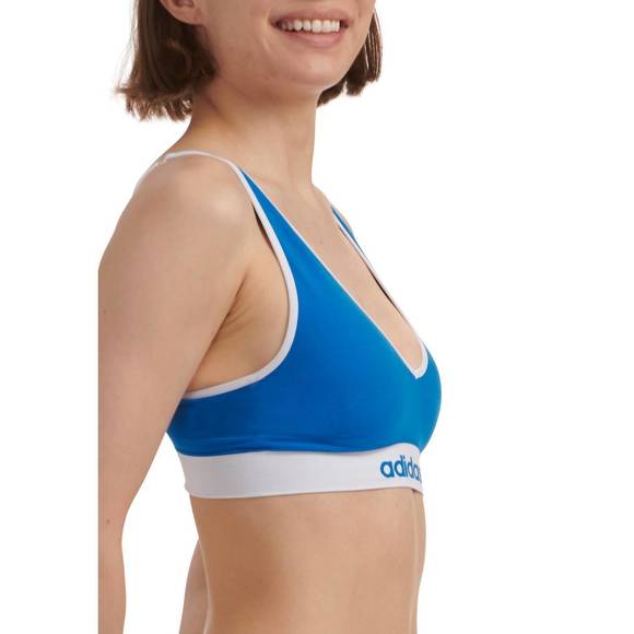 NEW ADIDAS modern flex scoop lower back bralette in blue bird 2 - Picture 2 of 4